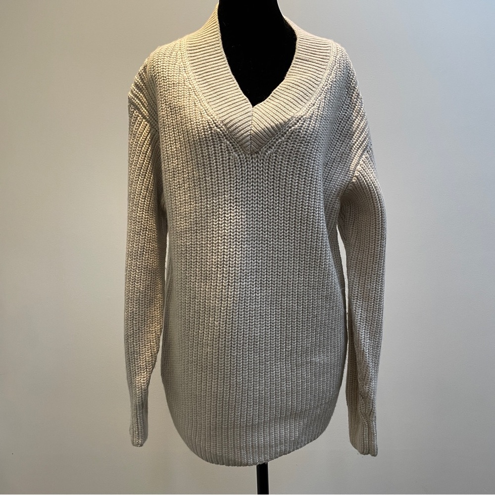 Wilfred Merino Cozy Wool Shaker Knit Sweater in Oat Small